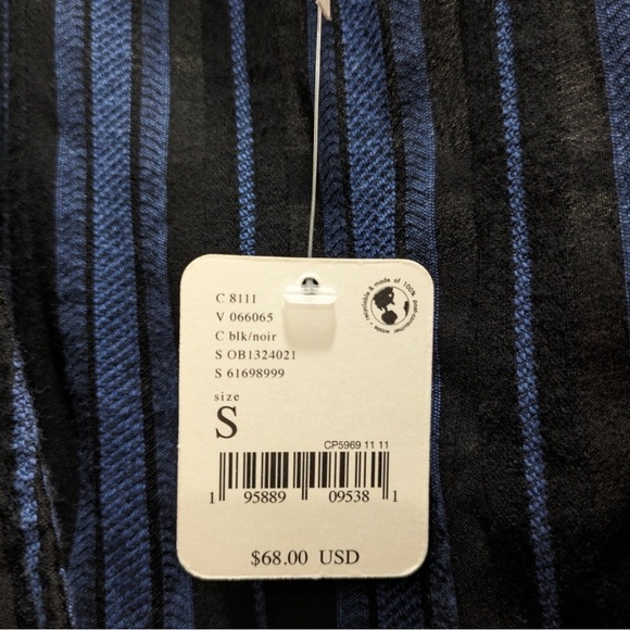 Really Adorable! NWT Free People Reversible Tie Front Knotted Striped Tank Tunic - Picture 2 of 4